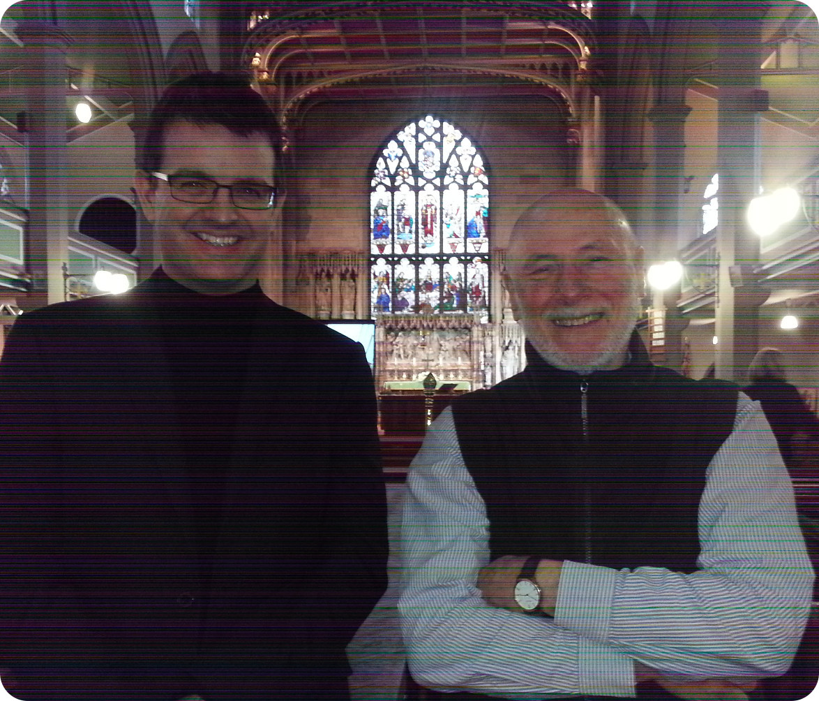 Paul Carr and Dan Rootham in Holy Trinity Church, Wordsley